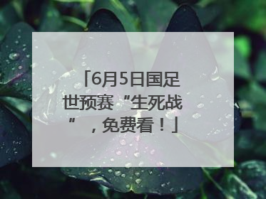 6月5日国足世预赛“生死战”，免费看！