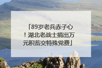 89岁老兵赤子心！湖北老战士捐出万元积蓄交特殊党费