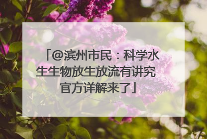 @滨州市民：科学水生生物放生放流有讲究 官方详解来了