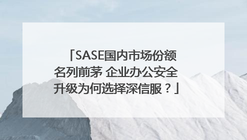 SASE国内市场份额名列前茅 企业办公安全升级为何选择深信服？